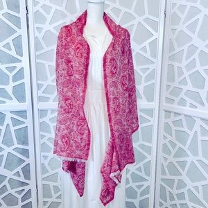 Pashmina from India Cashmere Silk Red White